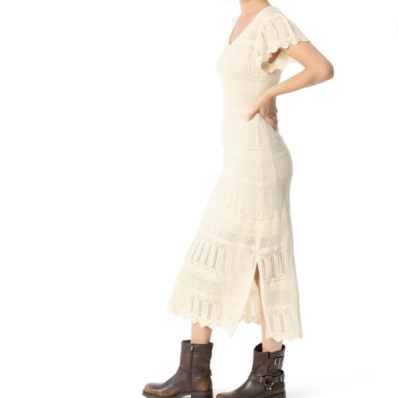 Jessica Simpson Dresses & Skirts - Jessica Simpson Cream Crochet Knit Maxi Dress